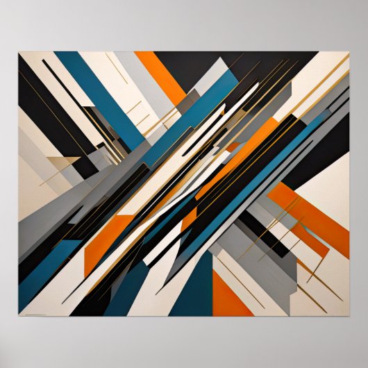 Modern Abstract Design Futurisme 4:5 Poster (Voorkant)