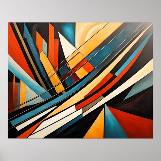 Modern Abstract Design Futurisme 4:5 Poster (Voorkant)