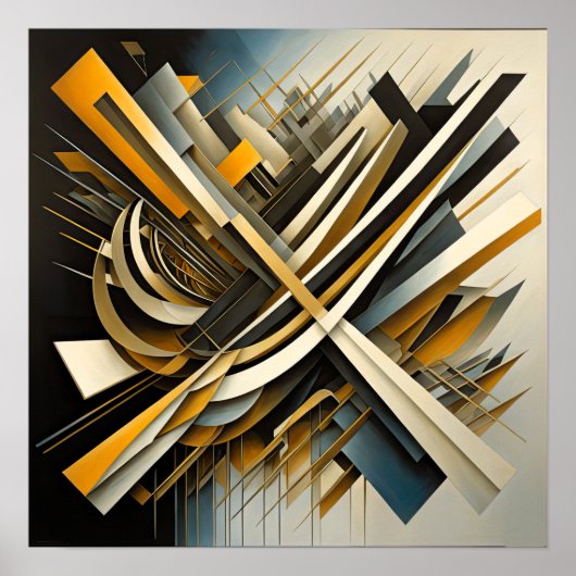 Modern Abstract Design Futurisme VII Poster (Voorkant)