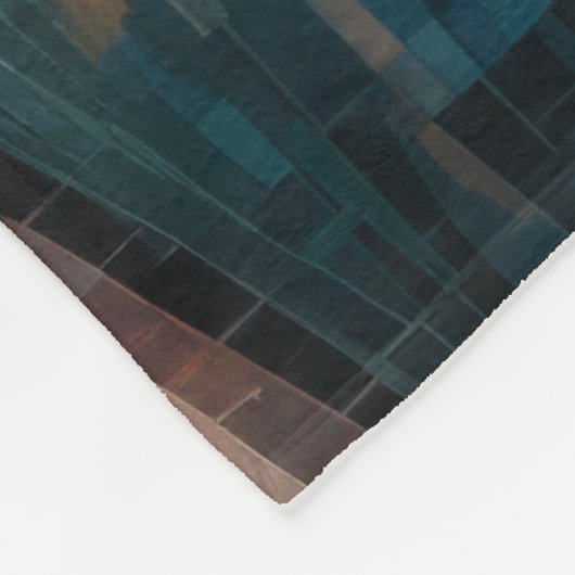 Modern Abstract Design Goud Sinaasappel Blauw Euro Fleece Deken (Hoek)