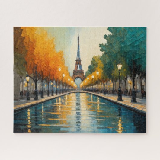 Modern Abstract Design Goud Sinaasappel Blauw Euro Legpuzzel (Horizontaal)