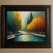 Modern Abstract Design Goud Sinaasappel Blauw Euro Poster