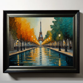 Modern Abstract Design Goud Sinaasappel Blauw Euro Poster