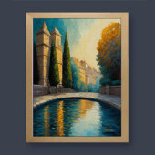 Modern Abstract Design Goudblauw Europees Poster