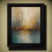 Modern Abstract Design Gouden en Blauwe Grijze Ton Poster