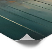 Modern Abstract Design Gouden en Blauwe Grijze Ton Poster (Hoek)