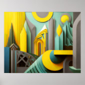 Modern Abstract Design Kubisme Surrealisme 4:5 Poster (Voorkant)