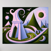 Modern Abstract Design Kubisme Surrealisme 4:5 Poster (Voorkant)