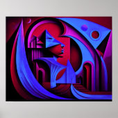 Modern Abstract Design Kubisme Surrealisme 4:5 Poster (Voorkant)