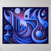 Modern Abstract Design Kubisme Surrealisme 4:5 Poster (Voorkant)