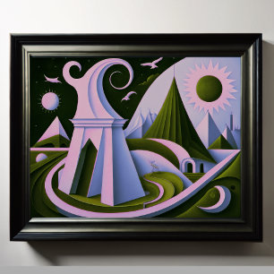 Modern Abstract Design Kubisme Surrealisme 4:5 Poster