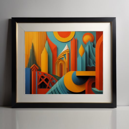 Modern Abstract Design Kubisme Surrealisme 4:5 Poster