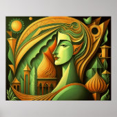 Modern Abstract Design Kubisme Surrealisme 4:5 Poster (Voorkant)