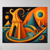 Modern Abstract Design Kubisme Surrealisme 4:5 Poster (Voorkant)