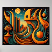 Modern Abstract Design Kubisme Surrealisme 4:5 Poster (Voorkant)