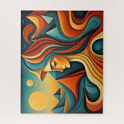 Modern Abstract Design Kubisme Surrealisme Legpuzzel (Verticaal)