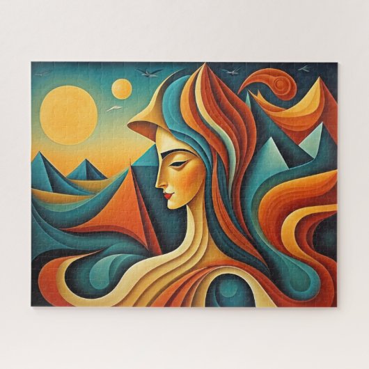 Modern Abstract Design Kubisme Surrealisme Legpuzzel (Horizontaal)