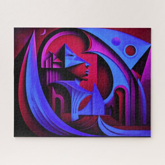 Modern Abstract Design Kubisme Surrealisme Legpuzzel (Horizontaal)