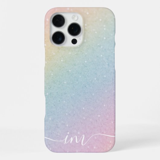 Modern Abstract Design met Gliter Initialen & Naam iPhone Hoesje (Achterkant)