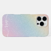 Modern Abstract Design met Gliter Initialen & Naam iPhone Hoesje (Achterkant horizontaal)