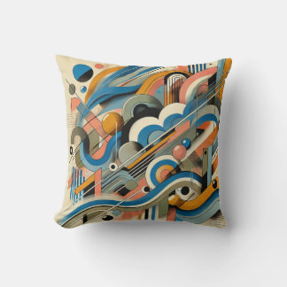Modern abstract design met subtiele oosterse invlo kussen