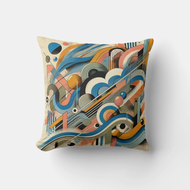 Modern abstract design met subtiele oosterse invlo kussen (Voorkant)