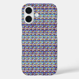 Modern abstract digitaal patroonontwerp 1234 iPhone 16 hoesje