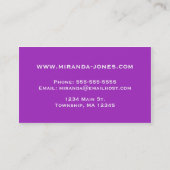 Modern Abstract digitaal schilderij - Violet en ro Visitekaartje (Achterkant)