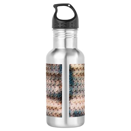 Modern abstract digital pattern design 1240 waterfles  (Achterkant)