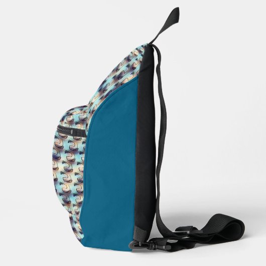 Modern abstract digital pattern design 1242 sling bag (Rechts)