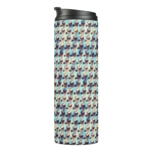 Modern abstract digital pattern design 1242 thermosbeker (Geroteerd rechts)