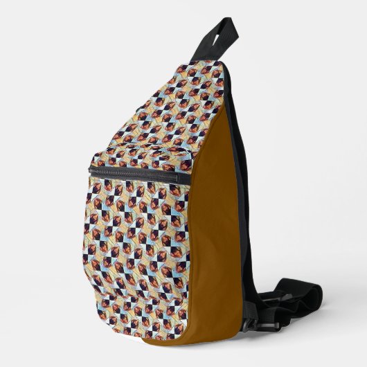 Modern abstract digital pattern design 1245 sling bag (Rechterhoek)