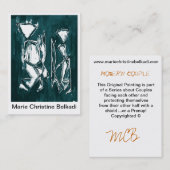 Modern Abstract Donker Blauwgroen Grijs Artistic N Visitekaartje (Voorkant / Achterkant)