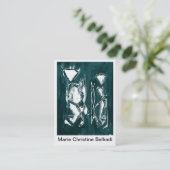 Modern Abstract Donker Blauwgroen Grijs Artistic N Visitekaartje (Staand voorkant)