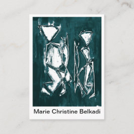 Modern Abstract Donker Blauwgroen Grijs Artistic N Visitekaartje