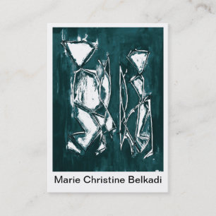 Modern Abstract Donker Blauwgroen Grijs Artistic N Visitekaartje