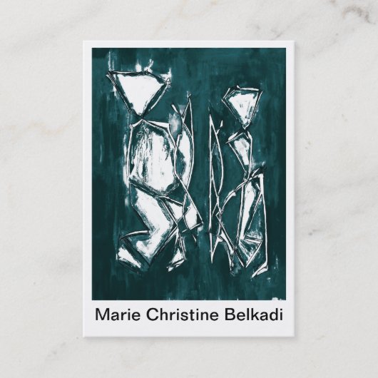 Modern Abstract Donker Blauwgroen Grijs Artistic N Visitekaartje (Voorkant)