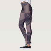Modern abstract draw in deep blue deep pink leggings (Links)