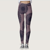 Modern abstract draw in deep blue deep pink leggings (Voorkant)