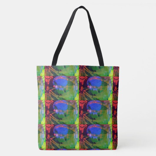 MODERN abstract draw in-light-yellow-green-blue Tote Bag (Voorkant)