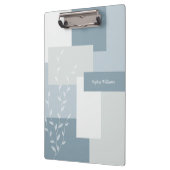 Modern Abstract Dusty Blue White Leaf Clipboard Klembord (Links)