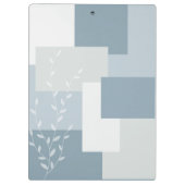 Modern Abstract Dusty Blue White Leaf Clipboard Klembord (Achterkant)