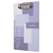 Modern Abstract Dusty Purple White Leaf Clipboard Klembord (Links)