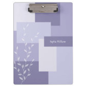 Modern Abstract Dusty Purple White Leaf Clipboard Klembord (Voorkant)