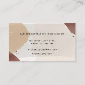 Modern Abstract Earth Tones Trendy Visitekaartje (Achterkant)