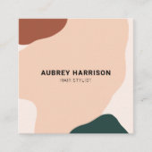 Modern Abstract Earthy Green Brown 3 Vierkante Visitekaartje (Voorkant)