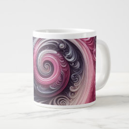 Modern Abstract Eenvoudig Draaiend Roze en Paarse Grote Koffiekop