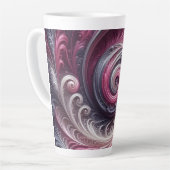 Modern Abstract Eenvoudig Draaiend Roze en Paarse Latte Mok (Linkerhoek)