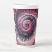 Modern Abstract Eenvoudig Draaiend Roze en Paarse Latte Mok (Voorkant)