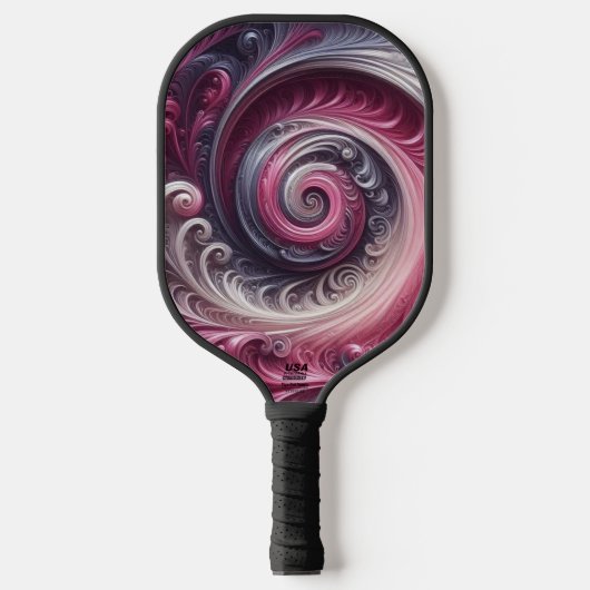 Modern Abstract Eenvoudig Draaiend Roze en Paarse Pickleball Paddle (Voorkant)